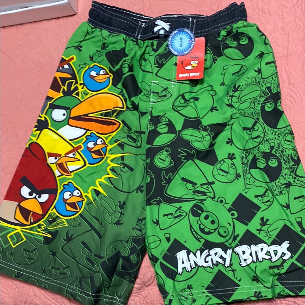 Angry Birds Kids Swim Trunks - Green